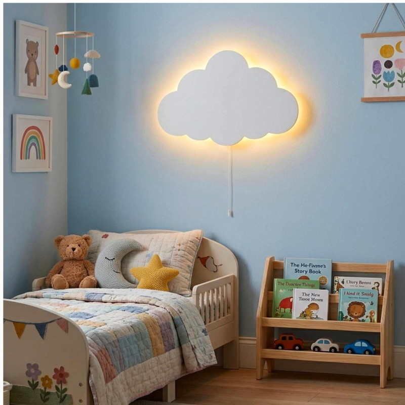Kinkiet LED Cloud z ciepłym białym światłem do pokoju dziecięcego