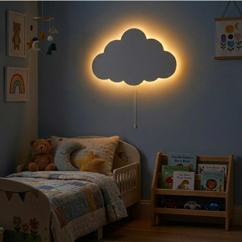 Kinkiet LED Cloud z ciepłym białym światłem do pokoju dziecięcego