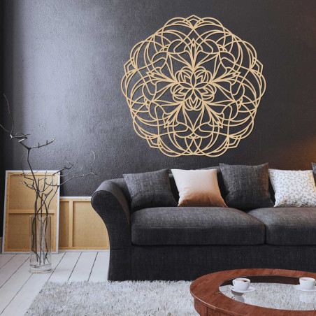 Elegancka drewniana mandala jako stylowa dekoracja ścienna