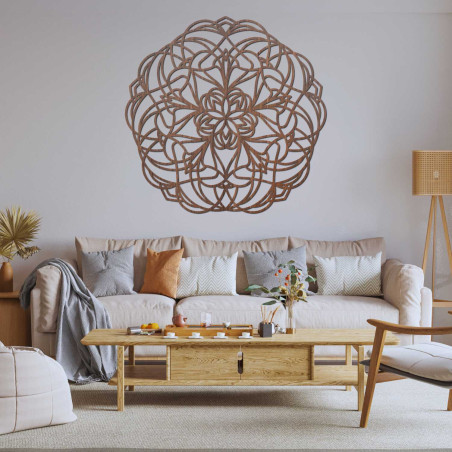 Elegancka drewniana mandala do nowoczesnego wnętrza