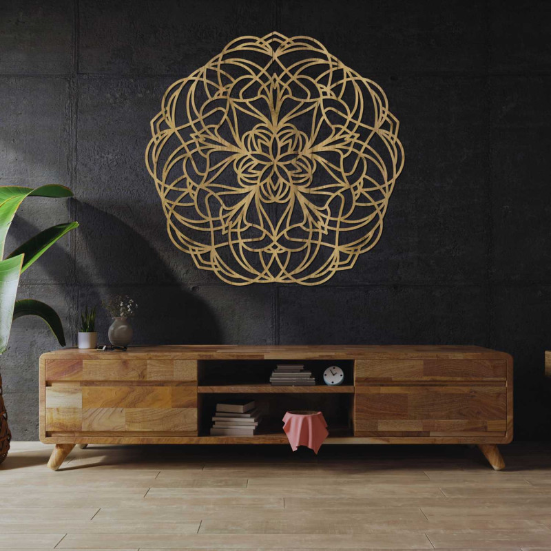 Oryginalna drewniana mandala do stylowej dekoracji domu