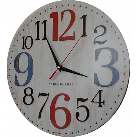 Drewniany zegar z obrazkiem ROSE . Fi 34 cm