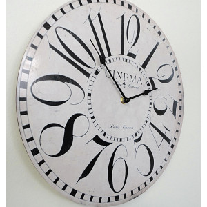 Zegar kinowy drewniany MDF. Średnica 34 cm. 2
