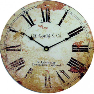 Stylish Clock Roman retro wood MDF. Fi 30 cm