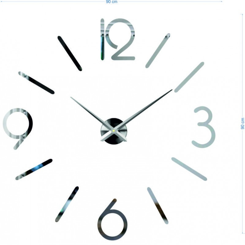 Wymiary zegara z naklejką ścienną, zegar ścienny do projektowania