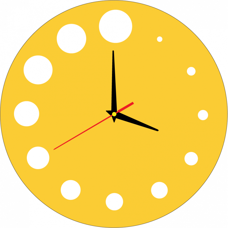 Nowoczesny zegar ścienny wykonany z tworzywa sztucznego. Produkcja własna, X-momo