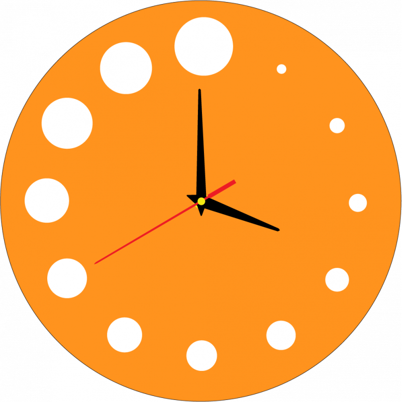 Nowoczesny zegar ścienny z tworzywa sztucznego. Produkcja własna, X-momo