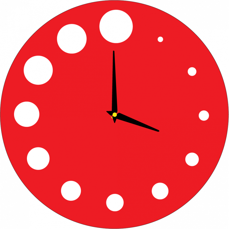 Nowoczesny zegar ścienny z tworzywa sztucznego. Produkcja własna, X-momo