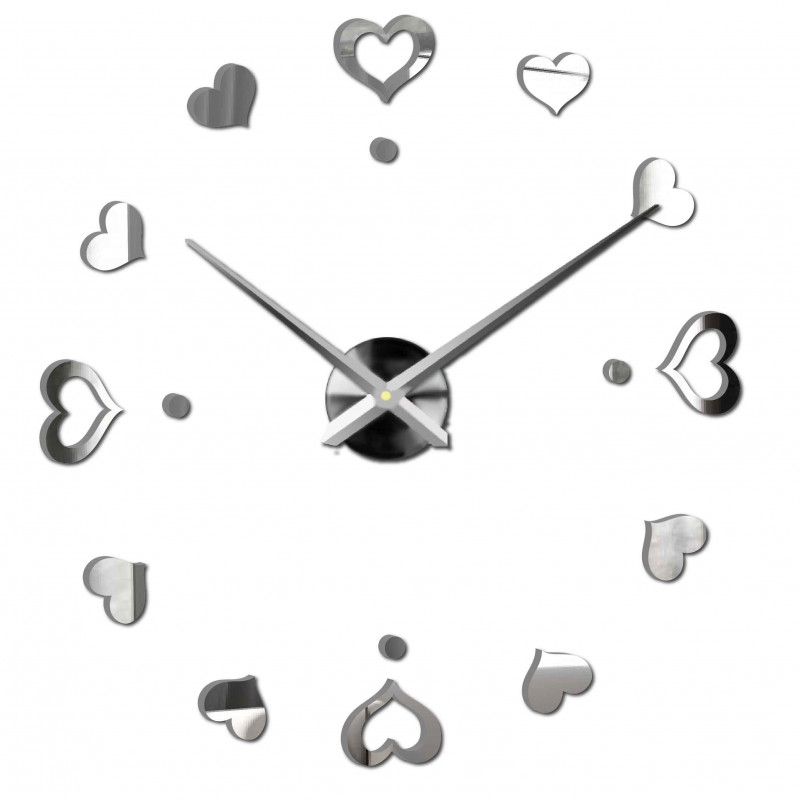 Zegar ścienny samoprzylepny, zegar luksusowy na stencie, zegar plastikowy