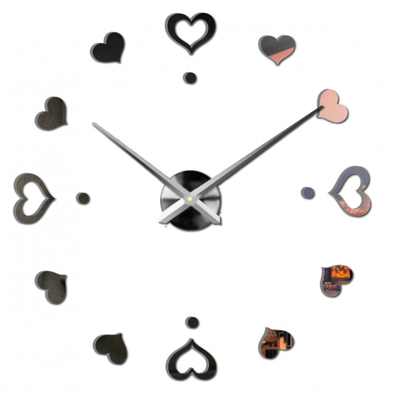 Zegar ścienny samoprzylepny, zegar luksusowy na stencie, zegar plastikowy