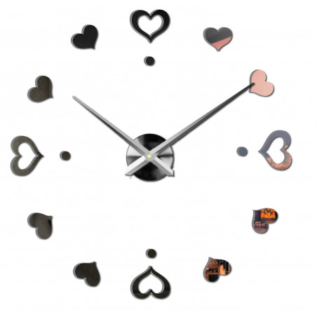 Zegar ścienny samoprzylepny, zegar luksusowy na stencie, zegar plastikowy