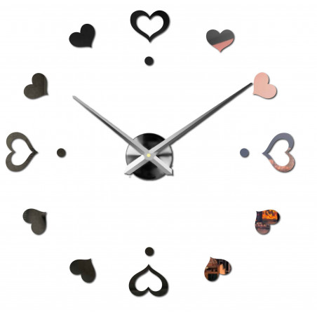 Zegar ścienny samoprzylepny, zegar luksusowy na stencie, zegar plastikowy