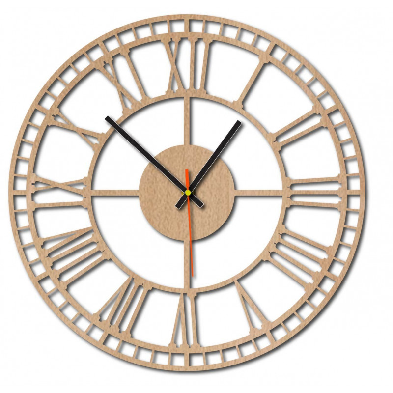 Nowoczesny zegar ścienny, zegar ścienny wykonany z drewna, sklejki