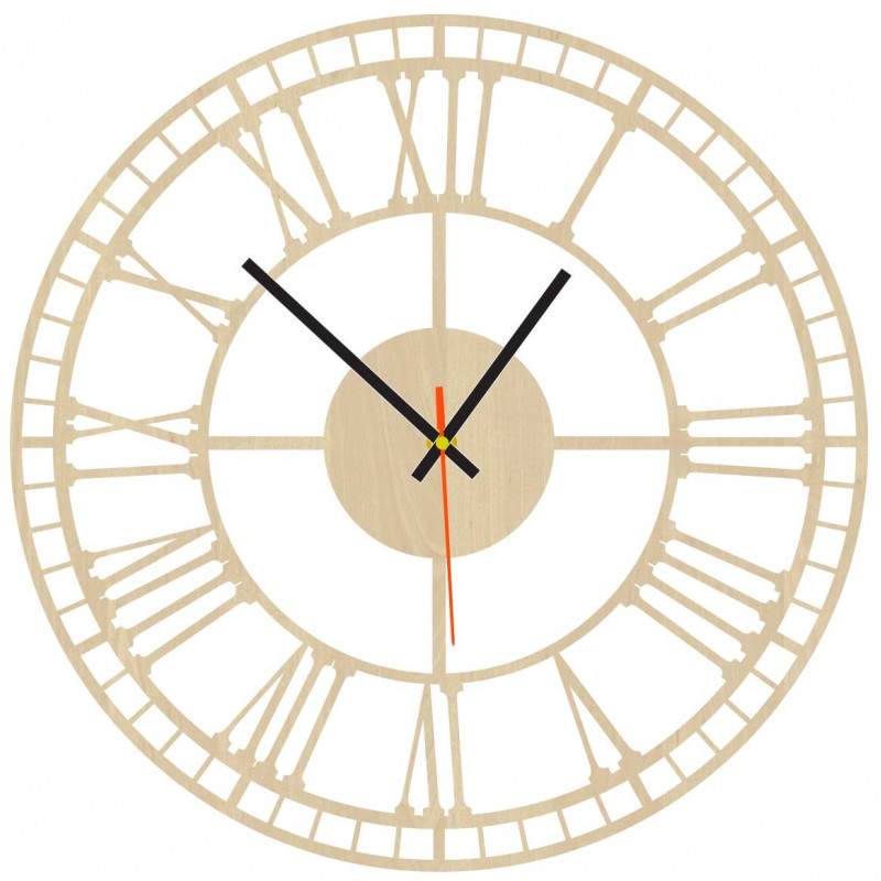 Nowoczesny zegar ścienny, zegar ścienny wykonany z drewna, sklejki