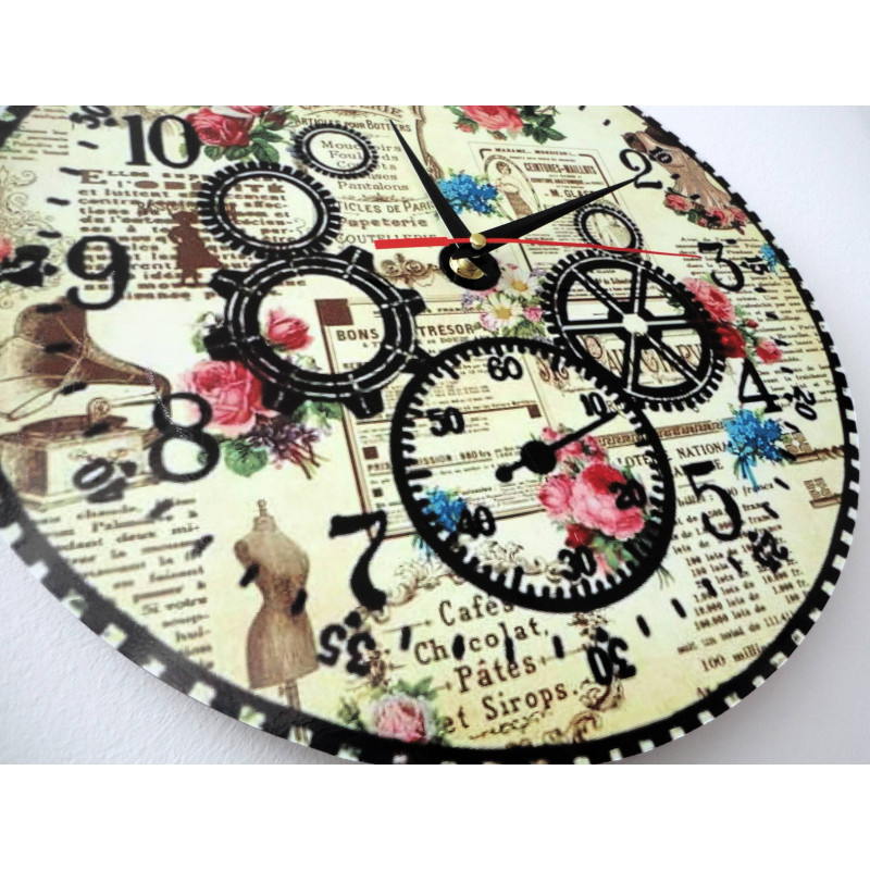 Nowoczesny zegar ścienny, zegar ścienny wykonany z drewna, sklejki