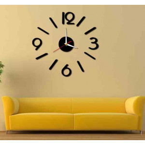 Nowoczesny zegar na ścianie wykonanej z tworzywa sztucznego. Własna produkcja, X-momo