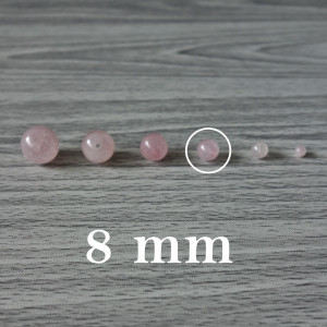 Rose quartz - minerał perełki - FI 8 mm