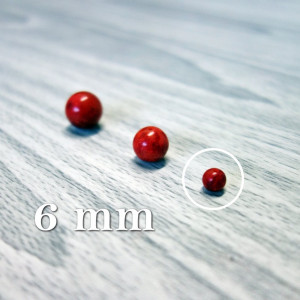 Czerwony biały - minerał perełki - FI 6 mm