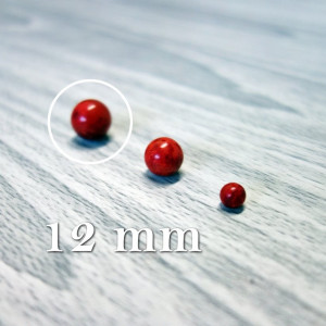 Czerwony biały - minerał perełki - FI 12 mm