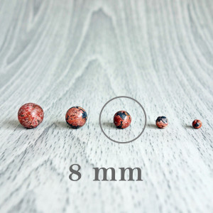 Lampart jaspisowy - minerał perełki - FI 8 mm