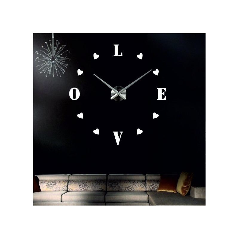 Samoprzylepny zegar ścienny, luksusowy zegar na stencie, zegar plastikowy