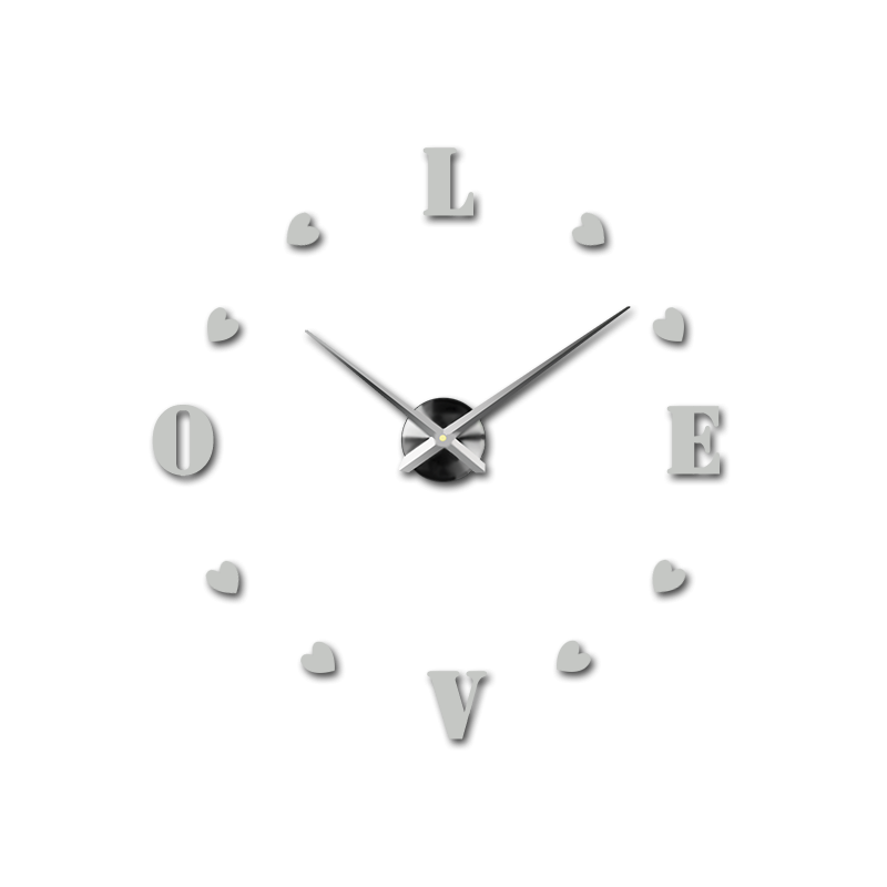 Samoprzylepny zegar ścienny, luksusowy zegar na stencie, zegar plastikowy