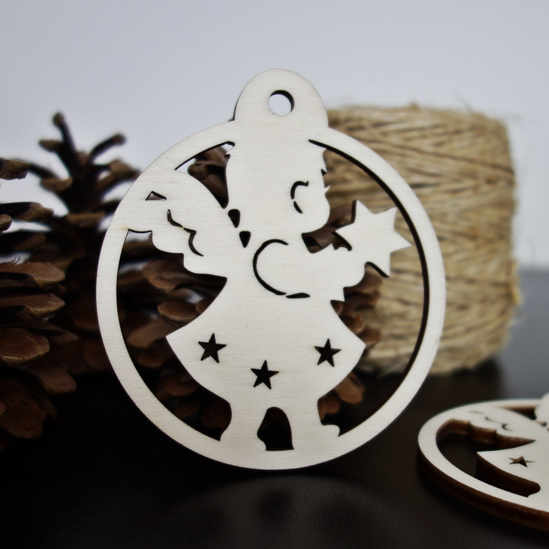 Ozdoby świąteczne z drewna, wymiary: 79x90 mm