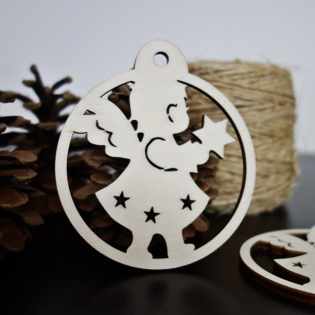 Ozdoby świąteczne z drewna, wymiary: 79x90 mm