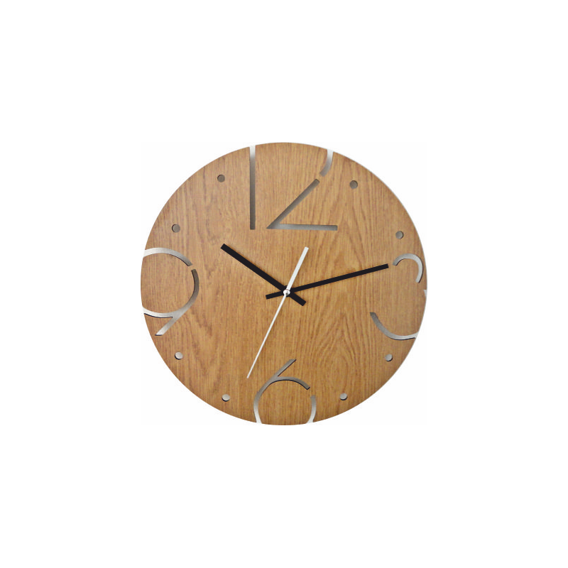 Nowoczesny zegar ścienny, zegar ścienny wykonany z drewna, sklejka