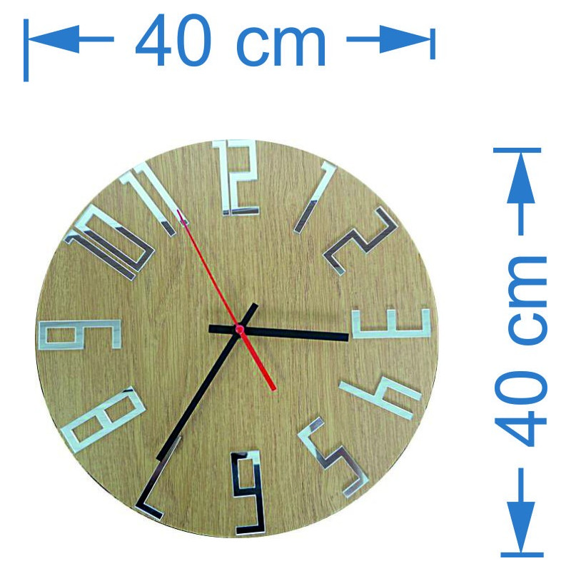 Nowoczesny zegar ścienny, zegar ścienny z drewna, sklejka