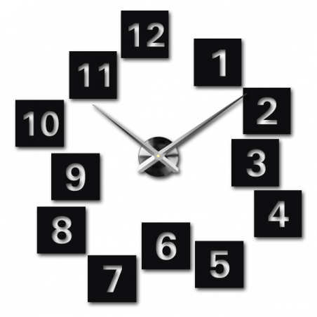 Samoprzylepny zegar ścienny, luksusowy zegar na stencie, zegar plastikowy