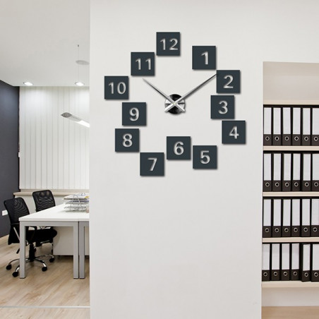 Samoprzylepny zegar ścienny, luksusowy zegar na stencie, zegar plastikowy