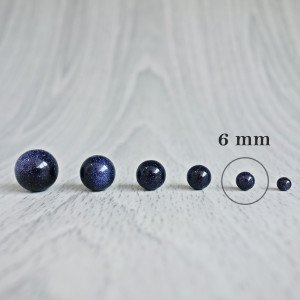 Błękit awenturynowy - minerał perełki - FI 6 mm