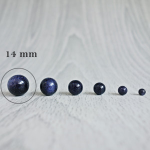 Błękit awenturynowy - minerał perełki - FI 14 mm