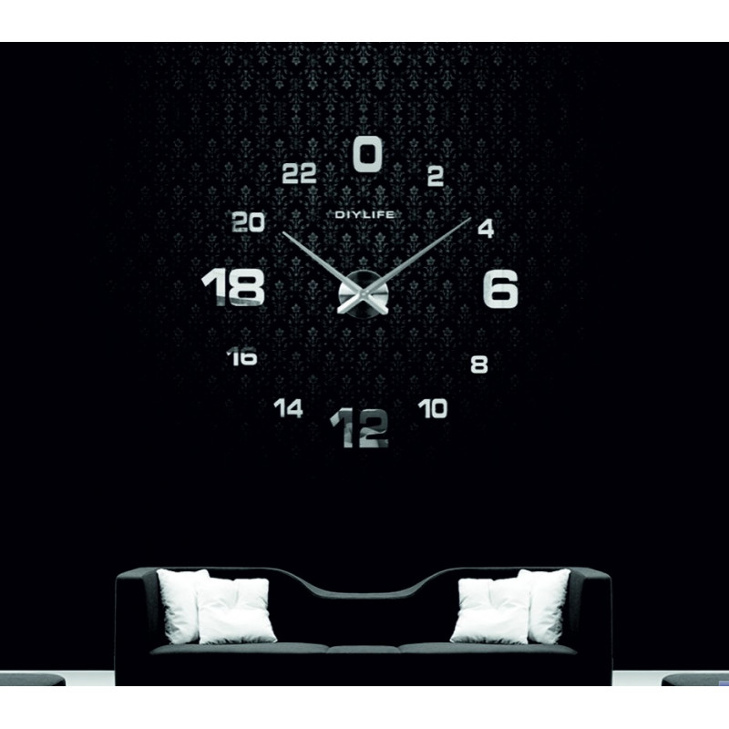 Samoprzylepny zegar ścienny, luksusowy zegar na stencie, zegar plastikowy