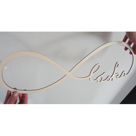 Drewniany napis. Wieczna miłość. Rozmiar: 500 x 164 mm