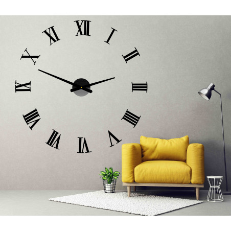 Samoprzylepny zegar ścienny rzymski 2D z pleksi
