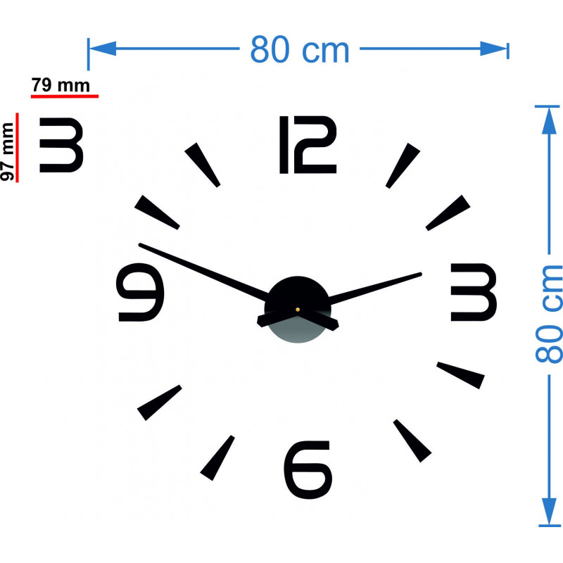 Nowoczesny zegar ścienny Stick Stor 2D Plexi