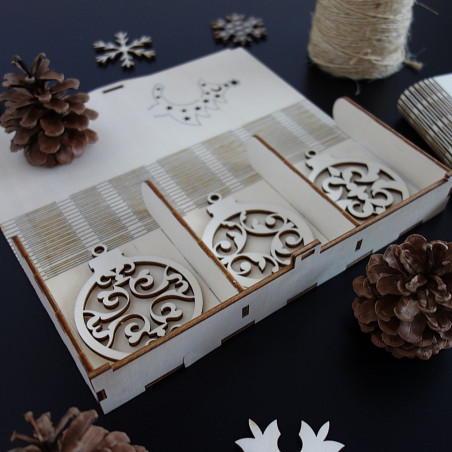 Drewniane ozdoby świąteczne, 1 zestaw - 18 sztuk