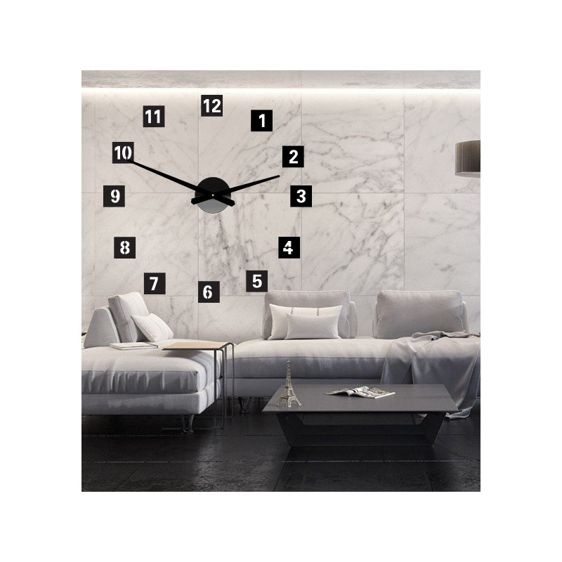Duży zegar ścienny (zegar na plastikowej ścianie) 2D DEKOR