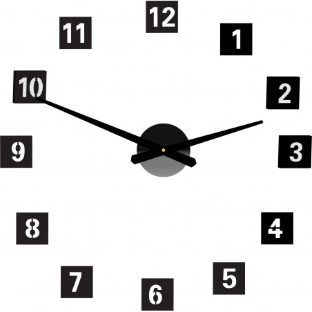 Duży kwadratowy zegar ścienny (zegar ścienny wykonany z tworzywa sztucznego) 2D DEKOR Duży kwadratowy zegar ścienny (zegar ścienny wykonany z tworzywa sztucznego) 2D DEKOR