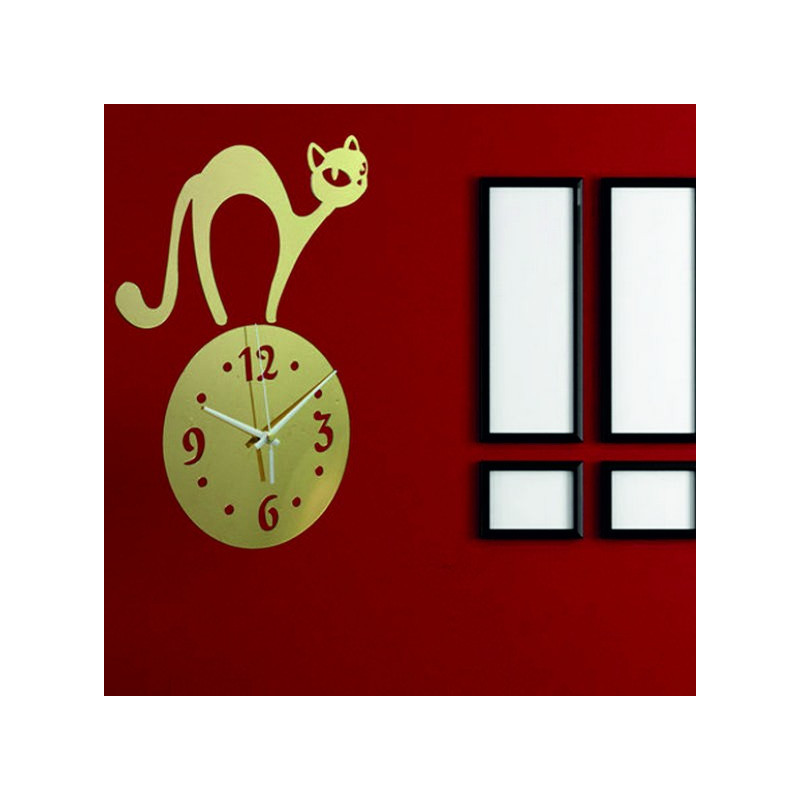 Zegar ścienny kot (zegar lustrzany na ścianie kot) SIMON
