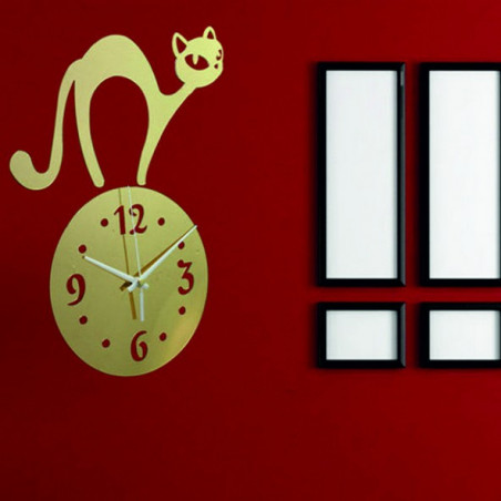 Zegar ścienny kot (zegar lustrzany na ścianie kot) SIMON
