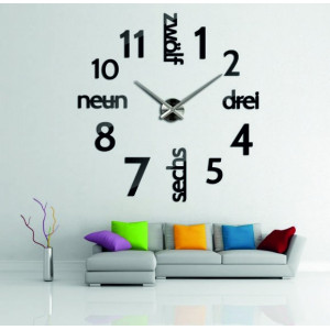 Stylesa Nowoczesny zegar ścienny DIY DRIWAL 3D S039 i niebieski