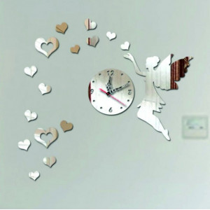 Zegar ścienny w pokoju dziecięcym Latające serca, 40x60 cm