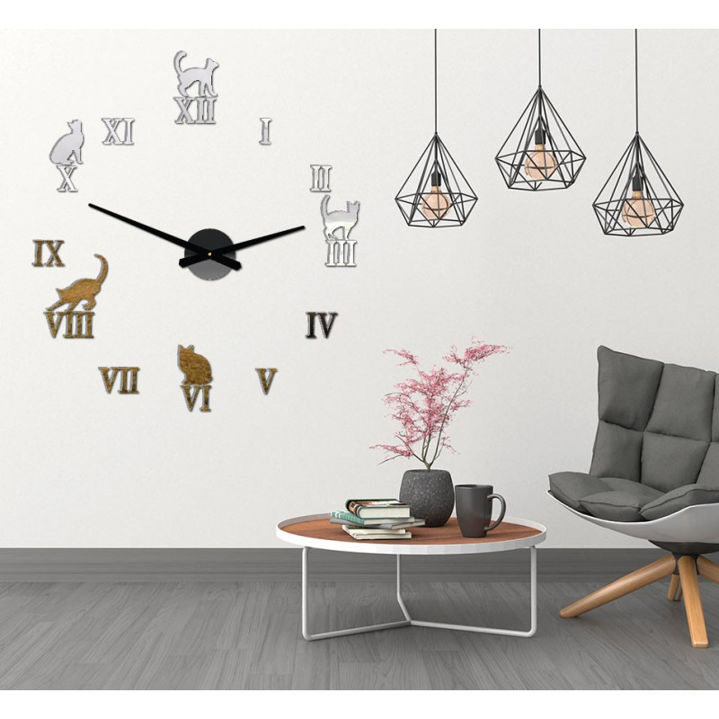 Zegar ścienny z kotem