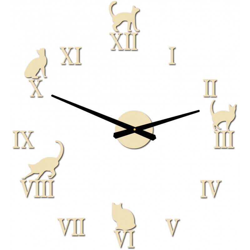 Zegar ścienny z kotem