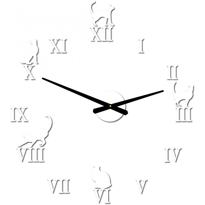 DIY CAFORD 2D zegar ścienny z kotem