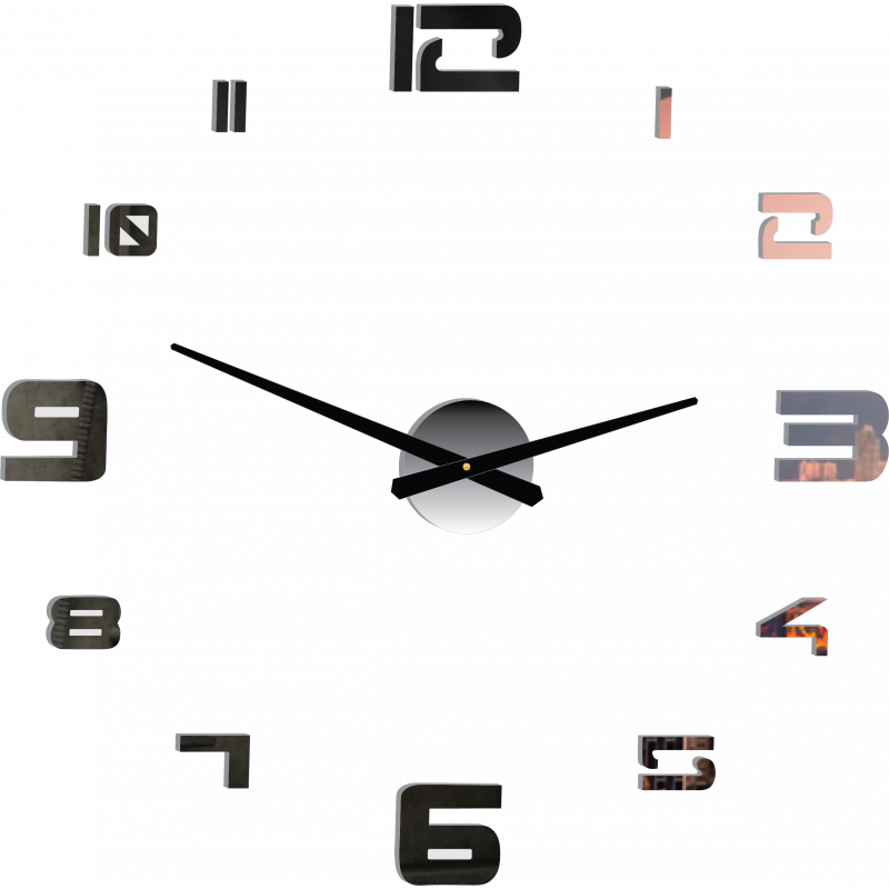 Zegar ścienny samoprzylepny duży pleksi DIY STRONGO