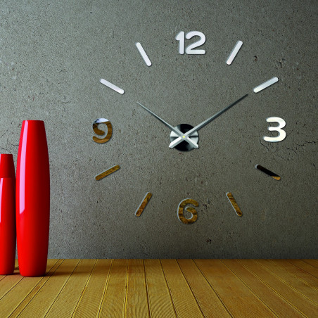 Duży zegar ścienny z lustrem 3D z pianki PMMA DIY